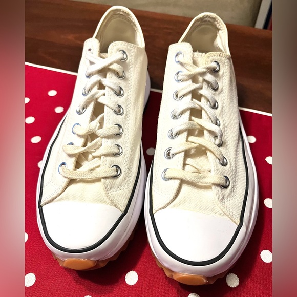 Converse Run Star Hike Low Sneakers "Canvas White and Black" Men 9.5 Women 11 - Picture 6 of 7